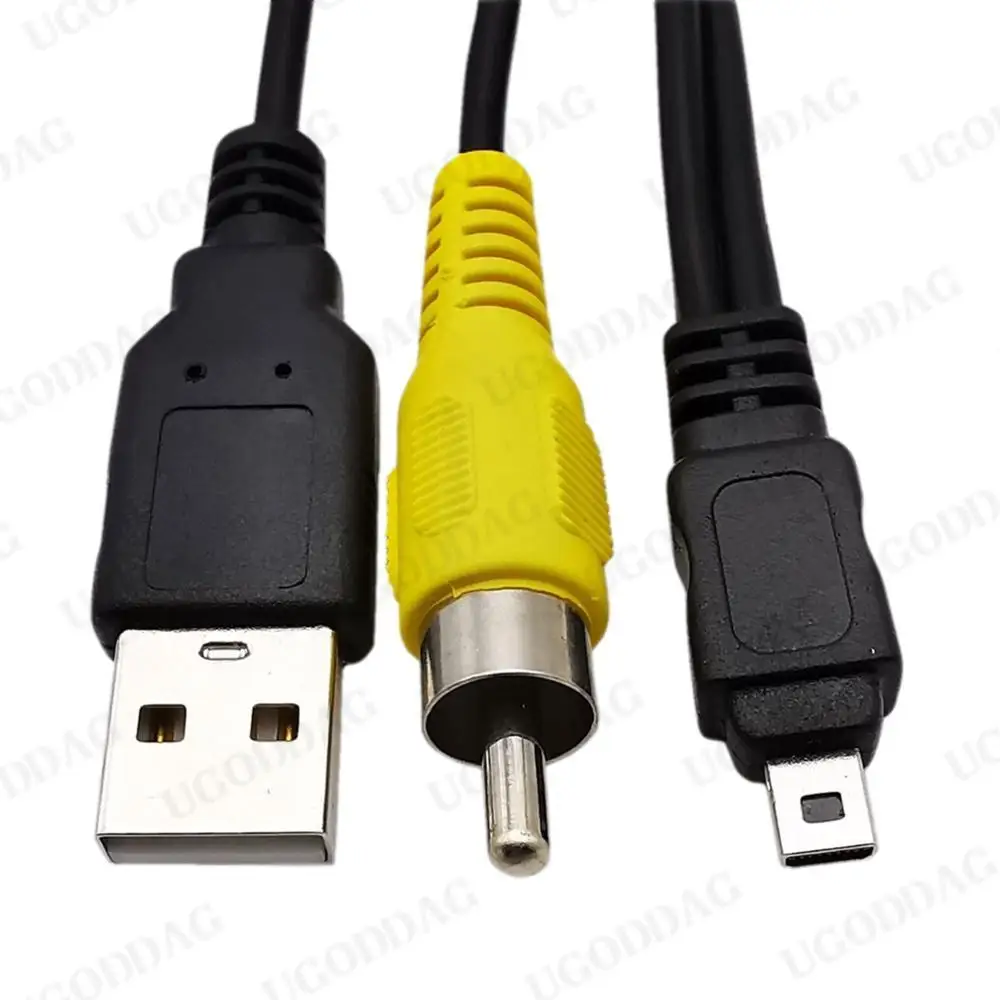 Kabel do transmisji danych mini kamery DV Kabel do transmisji kamery sportowej 2 w 1 Linia danych USB Kamera sportowa Przewody kamery akcji Kabel AV