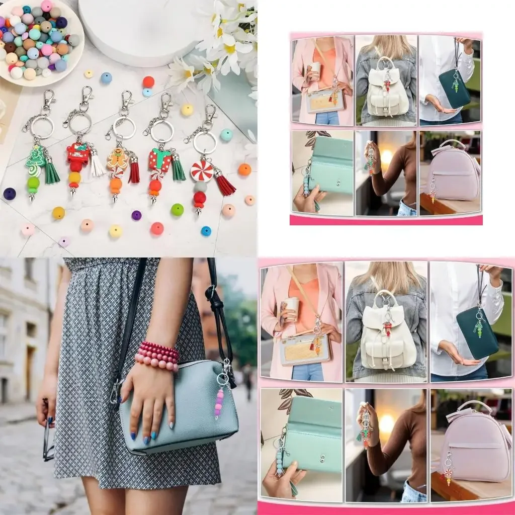 

Colorful Keychain Beadable Accent for Car and Home For Boys Girls Accessories Pendant Holder for Boutique 15UB