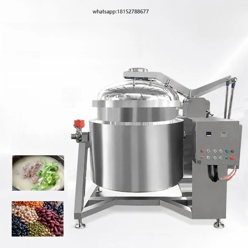 Large Industrial Automatic High Pressure Cooker for Bone Soup Commercial Stainless Steel Steam Heating Pressure Cooking Pot