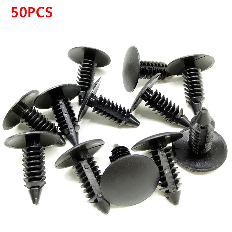 50Pcs Car Universal Plastic Rivet Fastener Clips 7.5mm-6.0mm Hole For Nissan For Honda Fender Bumper Shield Retainer Rivet