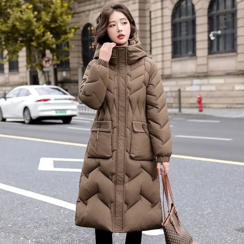Women's Down Cotton Jacket 2026 Korean Version Versatile Lady Cotton Padded Outerwear Slim Temperament Ladies Winter Parka Coat