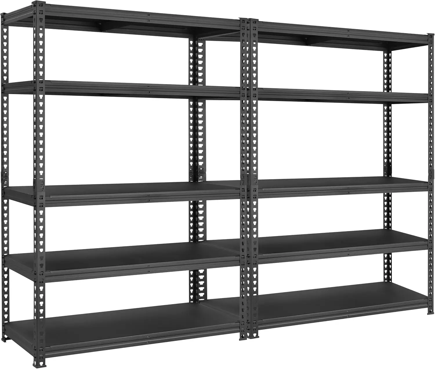 

PrimeZone 2 Packs All Metal 36" W x 16" D x 71" H Storage Shelves - 5 Tier Heavy Duty Adjustable Garage Shelving Unit,