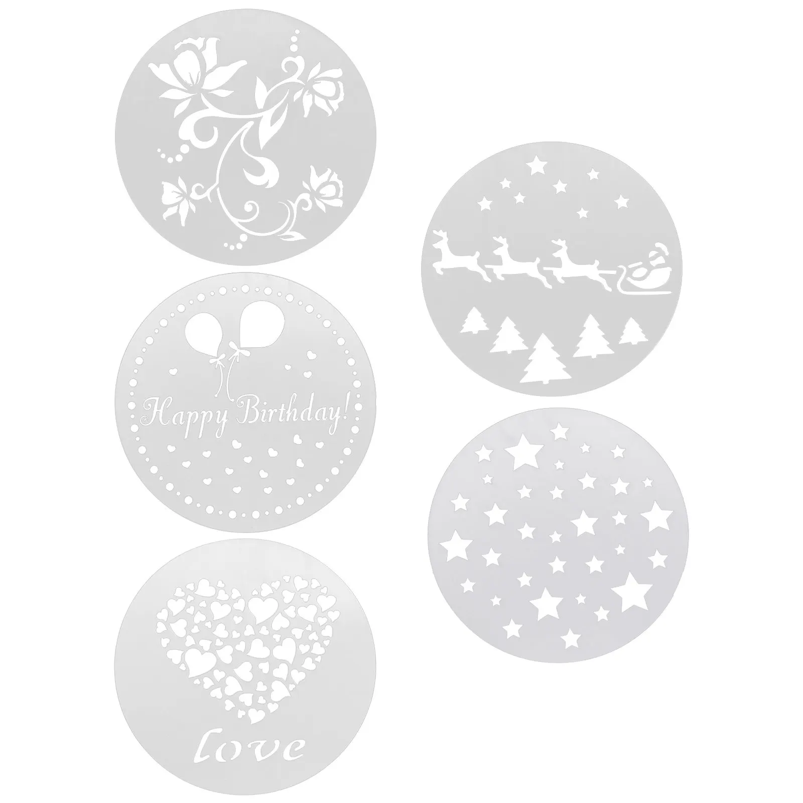 1Set Coffee Latte Stencils Plastic Festival Patterns DIY Latte Art Tools Washable Coffee Decorating Supplies Templates