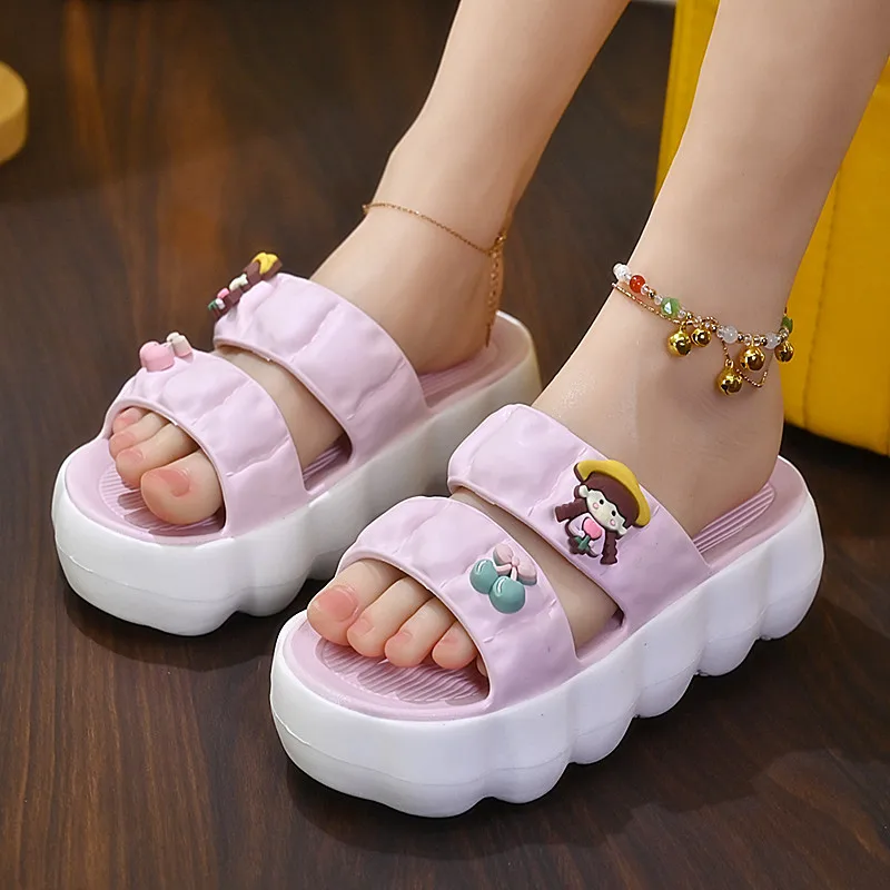 New model Women Summer Flat Sandals Fashion Girl's Platform Sandals Heels Beach Slippers Outdoor Comfortable Beach Sandals Shoes
