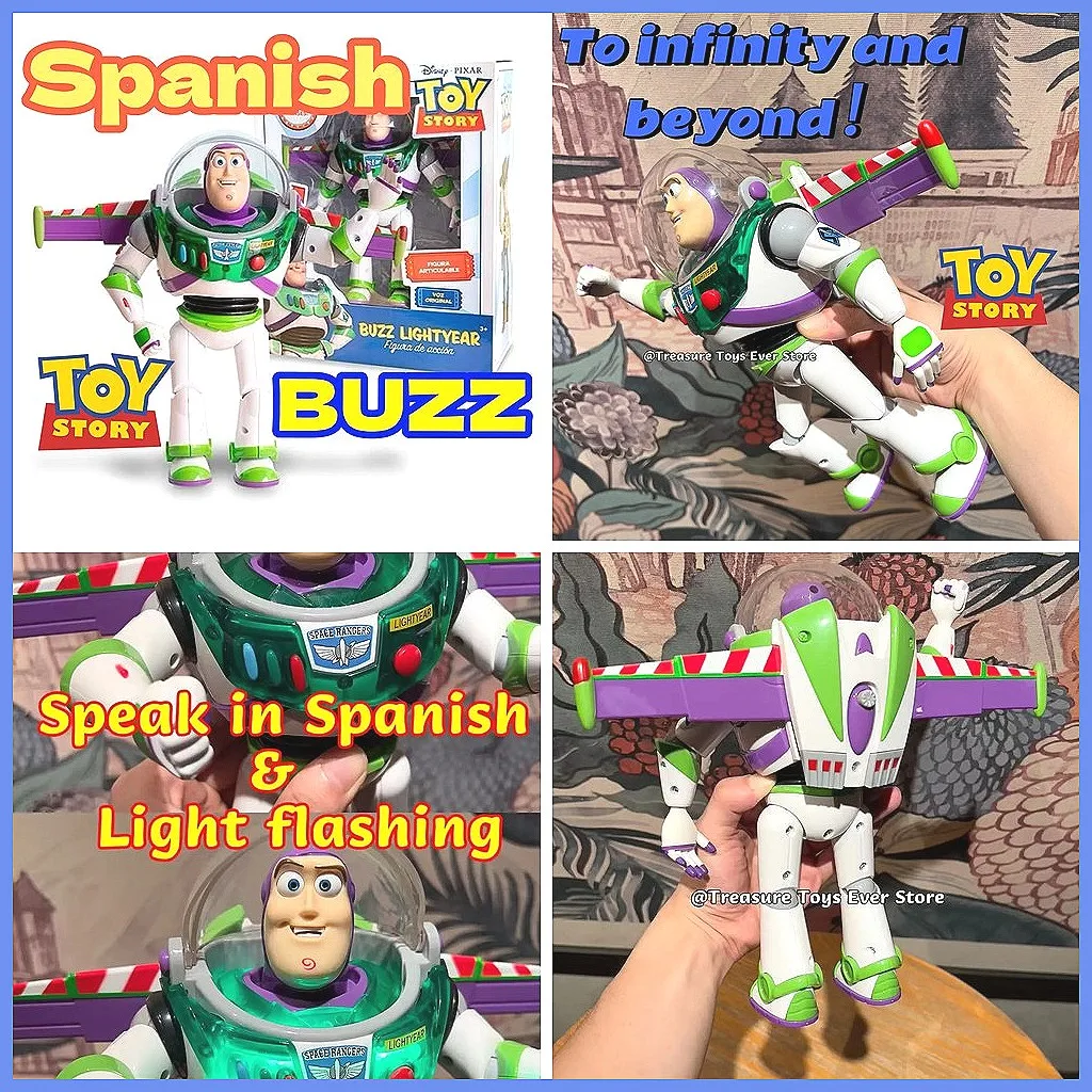 

for Disney Toy Story 4 Talking 10" Spanish Buzz Lightyear Action Figure Toy Christmas Gift