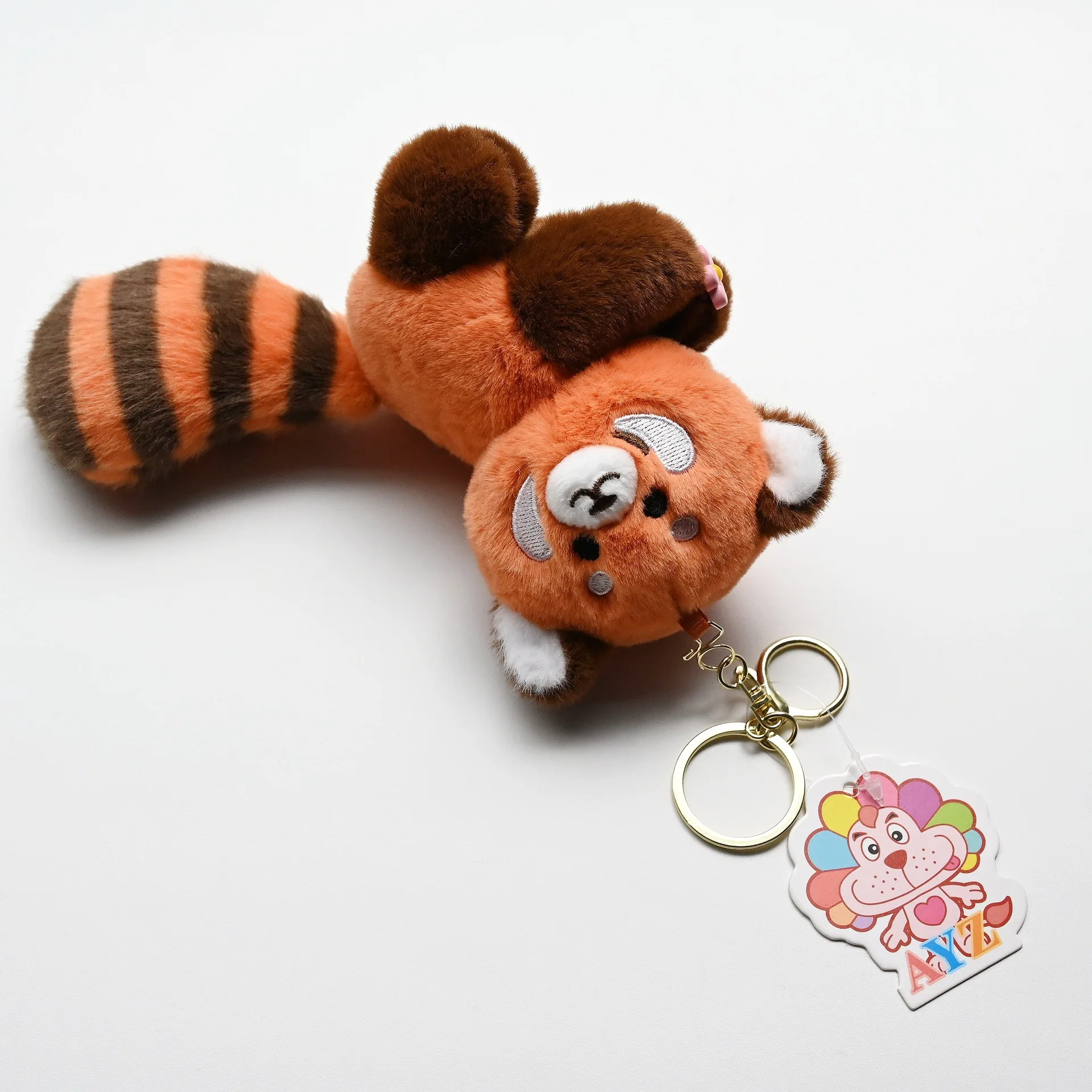 Portefeuille de poupée en peluche de petit Panda extensible, sac pour cartes NFC, étoile de Zoo de montagne rouge