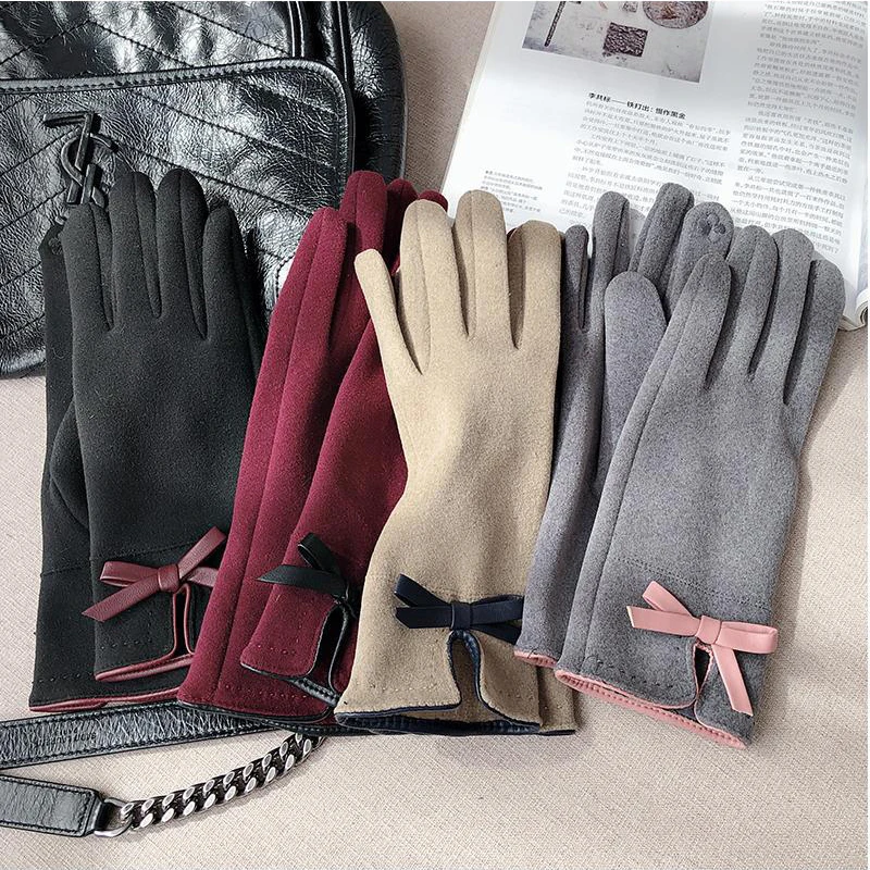 KayCrowne Grace Fashion Lady Glove Mittens Women Winter Vintage Touch Screen Driving Keep Warm Windproof Gloves Dropshiping G209