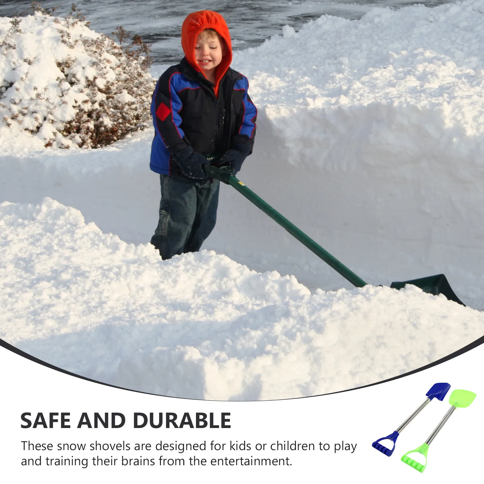 1Set Kids Snow Shovel Safe Durable Winter Outdoor Snow Removal Tool Sand Scoop for Beach Backyard Fun Mud Removal Shovel