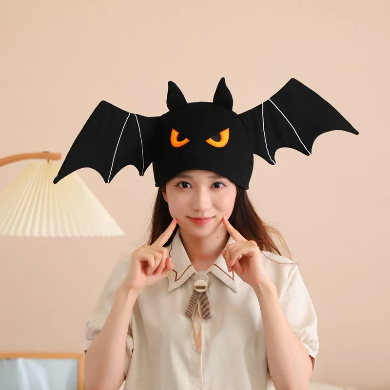 Halloween Black Bat  Hats Men Women Couple Funny Headwear Festival Carnival Party Animal Cosplay