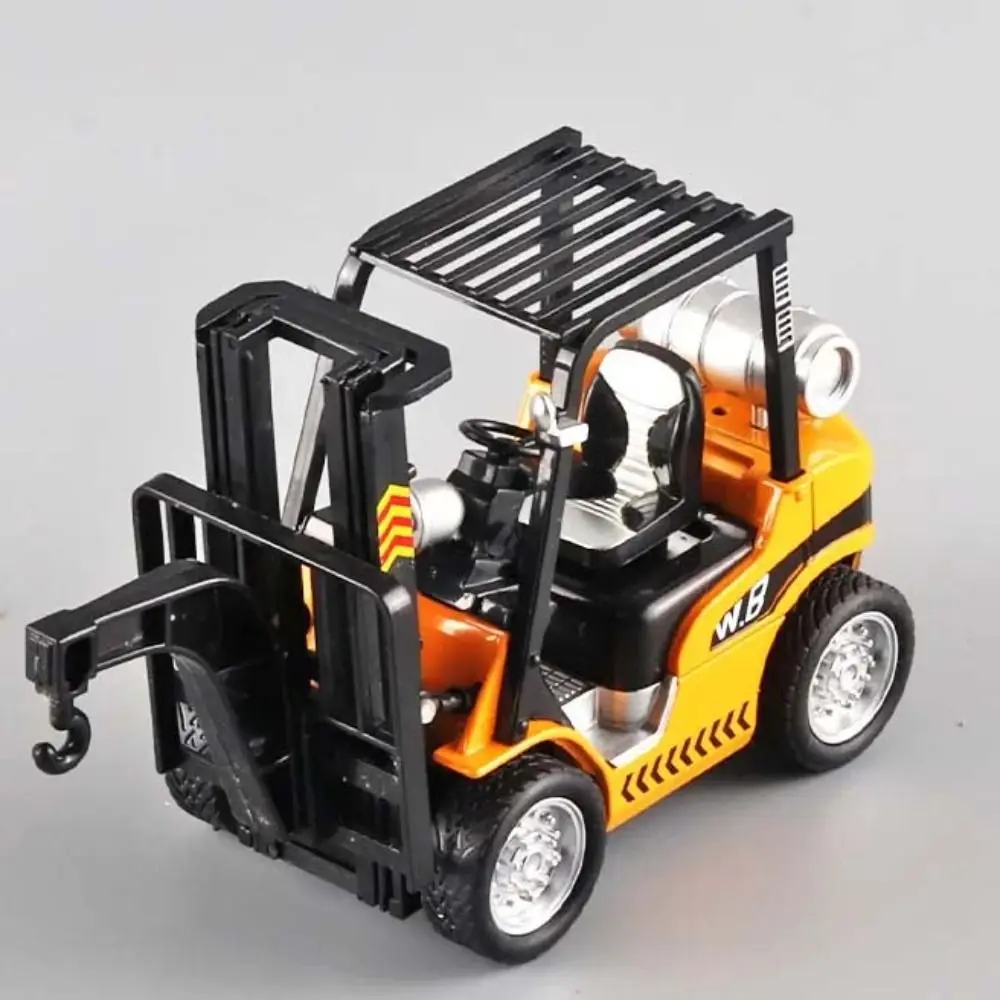 Schaal 1:24 Heftruck Model Auto Magazijn Lift Truck Geluid Licht Simulatie Kraan Trek Verstelbare Techniek Voertuig Modellen