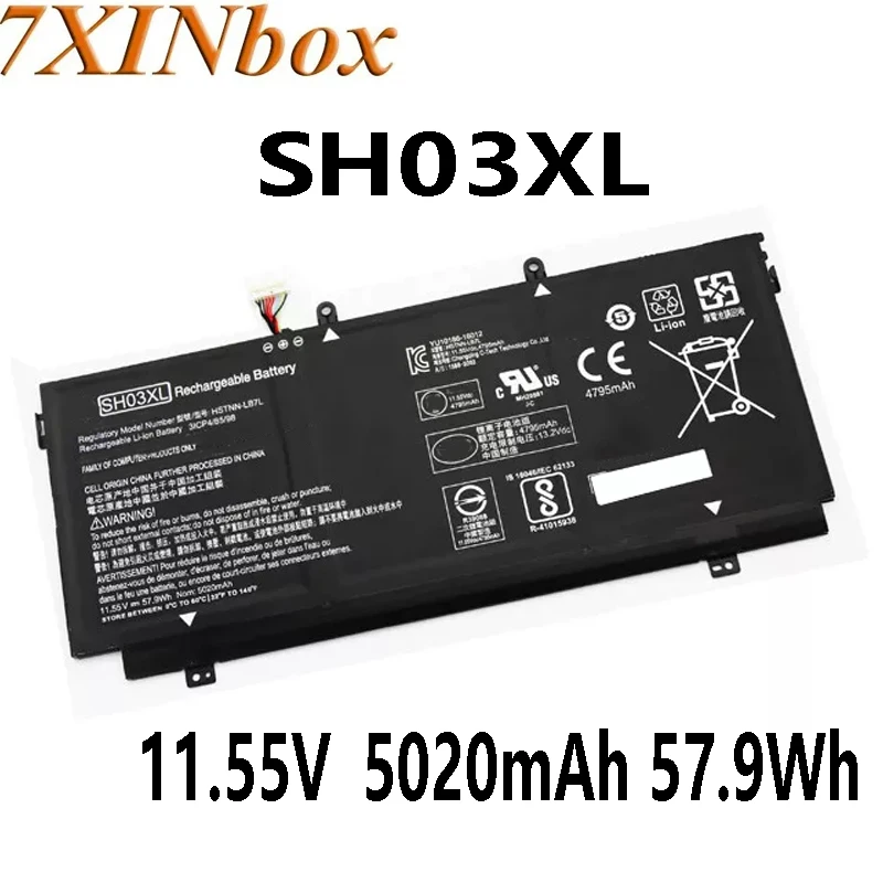 7XINbox SH03XL 11.55V 5020mAh 57.9Wh Lapotps Battery for HP Spectre x360 13-w000 859356-855 859026-421 HSTNN-LB7L TPN-Q178