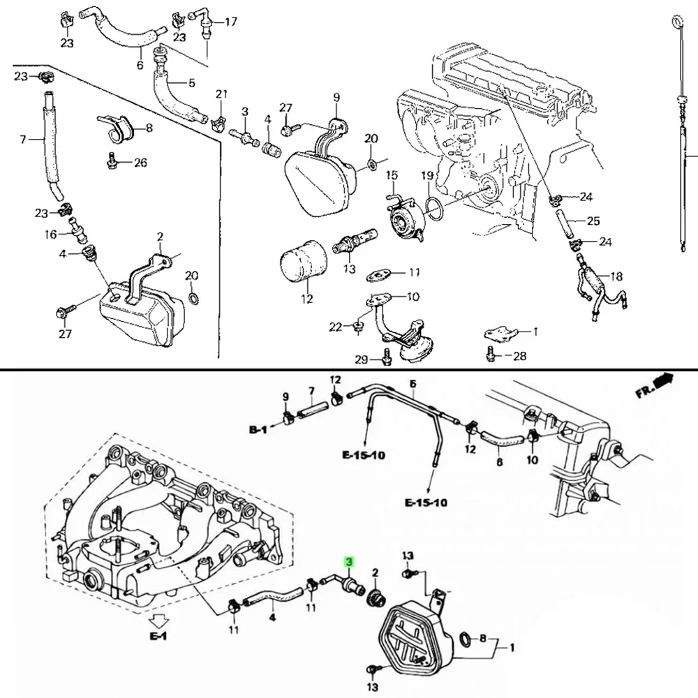 Válvula positiva de ventilação do cárter, válvula pcv para honda civic crx 1.5 1.6 17130pk1003 17130-pm6-003 17139-pk1-000 17130pm6000