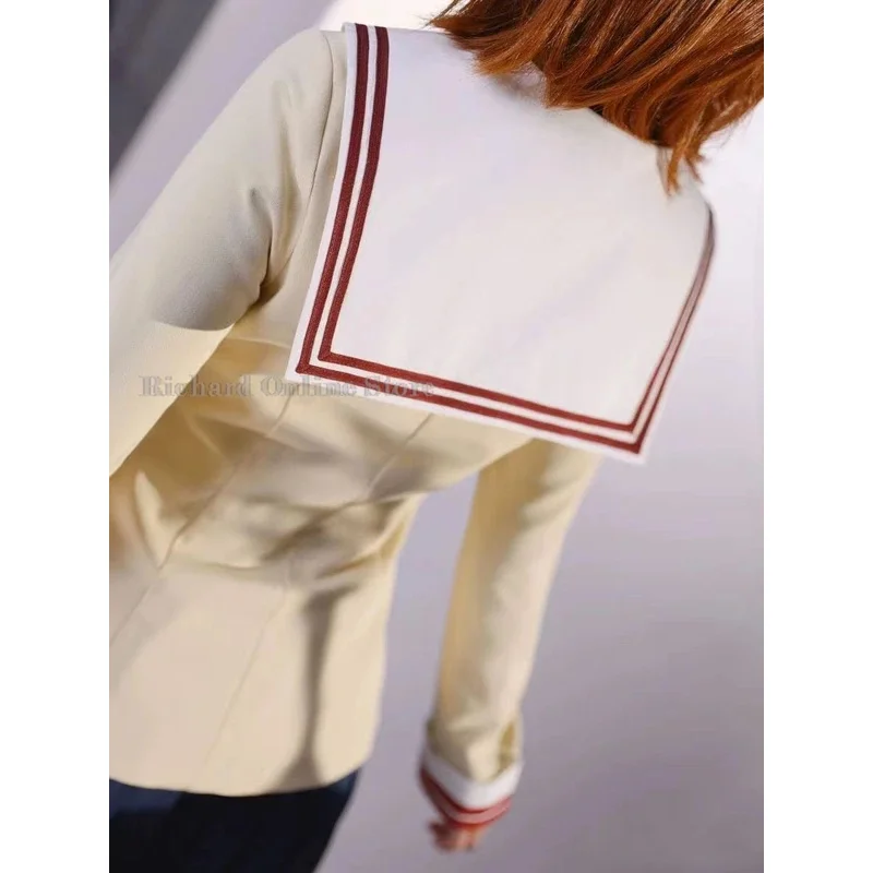 Kostum Cosplay Anime CLANNAD Nagisa Furukawa 2025 22, Seragam Fujibayashi Kyou, Gaun Rok, Setelan, Seragam Sekolah JK C