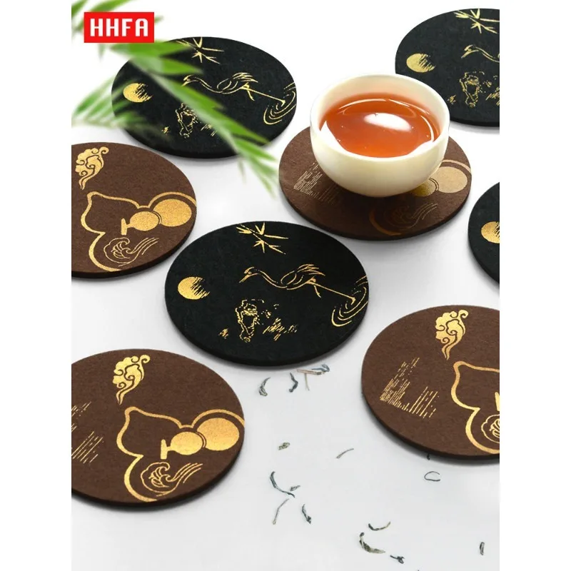 Style Felt Cup Coaster Teapot Mat Absorbent Heat Insulation Pad Tea Ceremony Accessory Creative Trendy National Home Decor Gift
