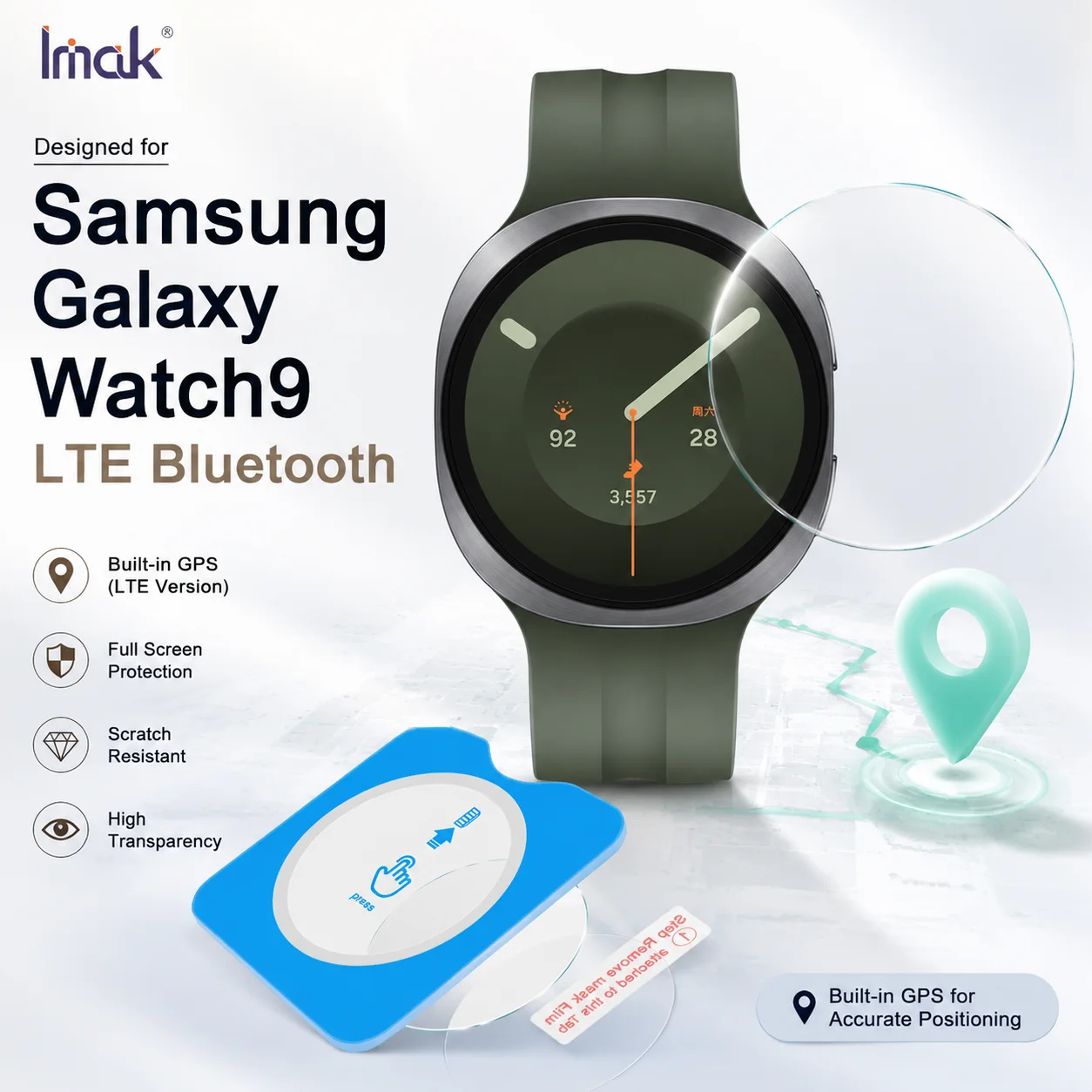 Watch Protective Glass For Samsung Galaxy Watch9 LTE Bluetooth Watch 9 Self-positioning FM0026