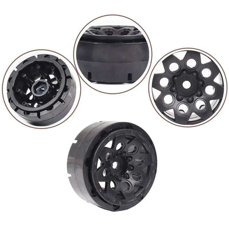 FBIL-8PCS Plastic Beadlock 1.9 Wheel Hub Rim For 1/10 RC Crawler Axial SCX10 90046 AXI03007 Traxxas TRX4 RC4WD D90