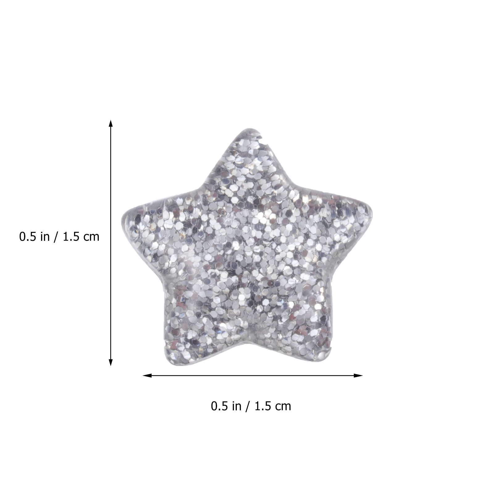 

60pcs Resin Stars Glitter Flat Back Star Bead Craft Diy Handmade Beads Five-Pointed Star Decorative Resin Cabochons Durable