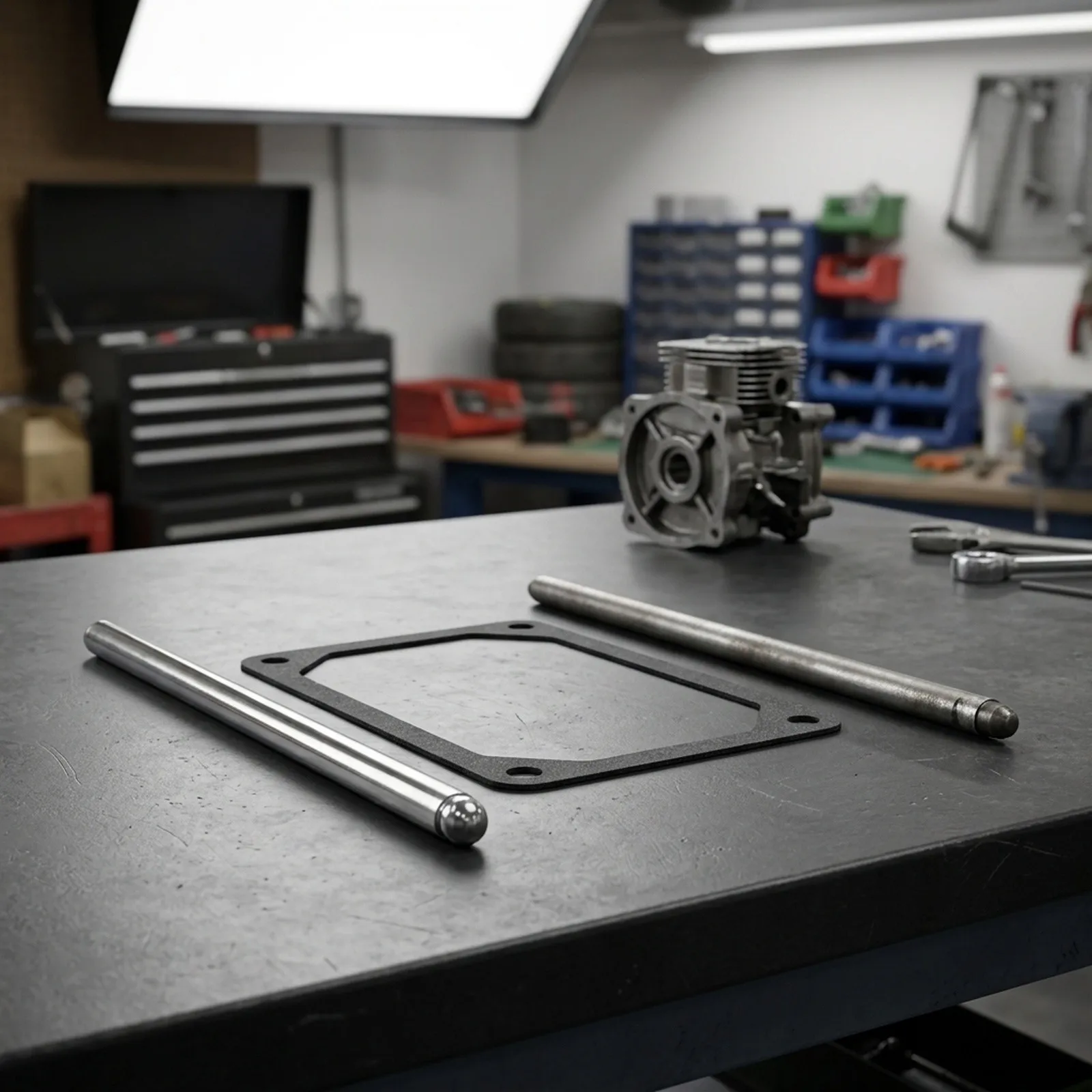Two Push Rods and Valve Cover Gasket 272475S Set for 692011 692003 Engine Applications Engineered for Mechanical Accuracy