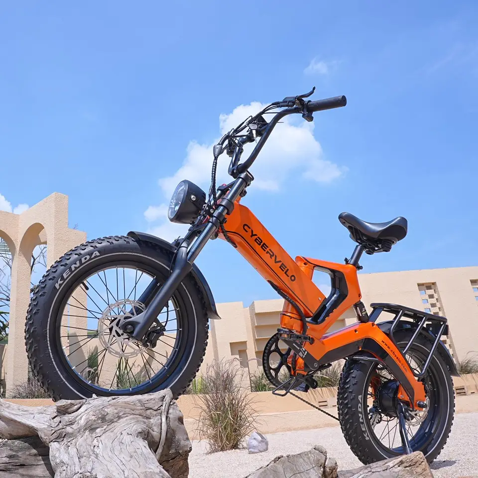 Cybervelo EK6 Folding Ebike 2000W Peak 20-Inch Fat Tire Off-Road Electric Bicycle 20Ah Dual Battery 35MPH Speed 100 Miles Range image 1