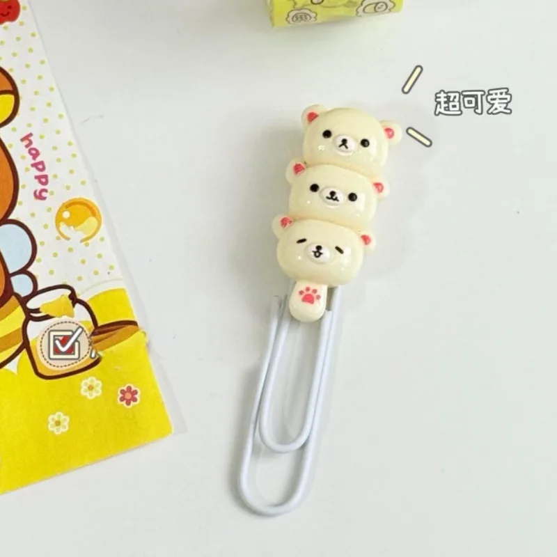 مشبك ورق فحص الرسوم المتحركة للطلاب من Rilakkuma Binder، وثيقة مكتبية، إشارة مرجعية ثابتة، ديكور قرطاسية الإبداع #3