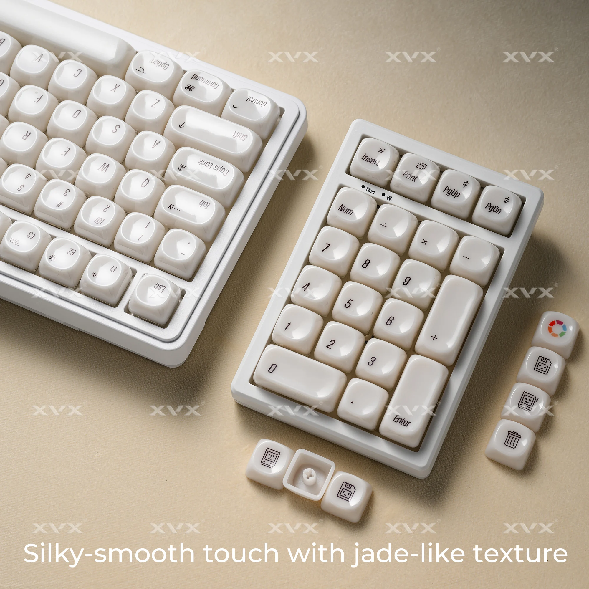 XVX White Chocolate Keycaps Full Set 139-keys MAC Key Cap Ceramic Glaze Design PC Key Cap