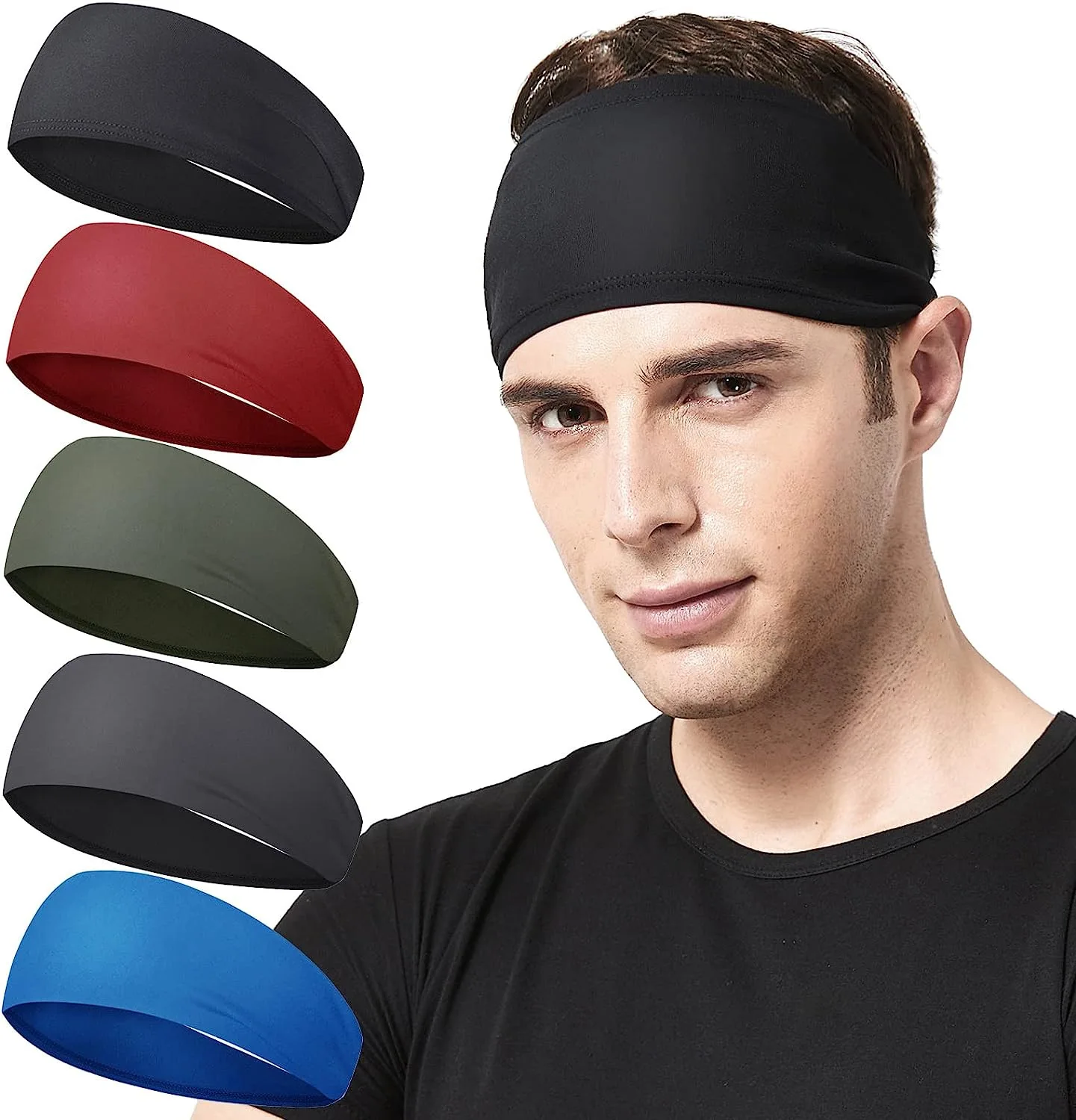 Diademas deportivas para hombre y mujer, banda para el sudor para ciclismo, correr, Fitness, trotar, tenis, Yoga, gimnasio, pañuelo para la cabeza, banda para el pelo