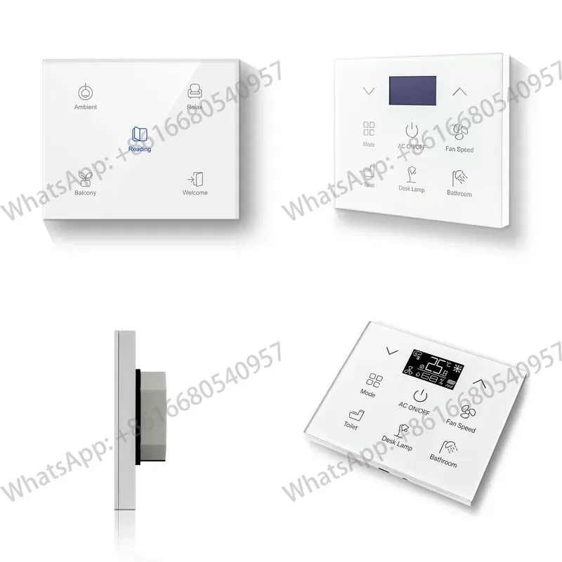 KNX Touch-type Smart Light Switch Panel EU Back Box Installation Hotel Guest Room Light Controller Home Automation System