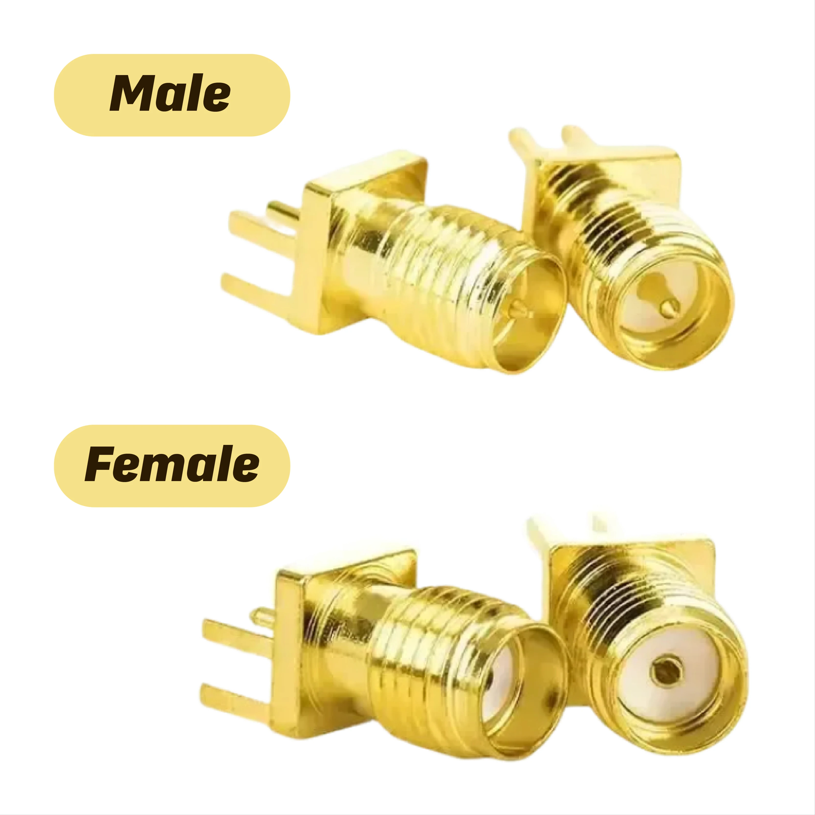 5PCS SMA SMA-KE PCB Female Connector 13.5MM Striaght Female Jack Adapter Solder Edge PCB Mount RF Copper Connector Plug Socket