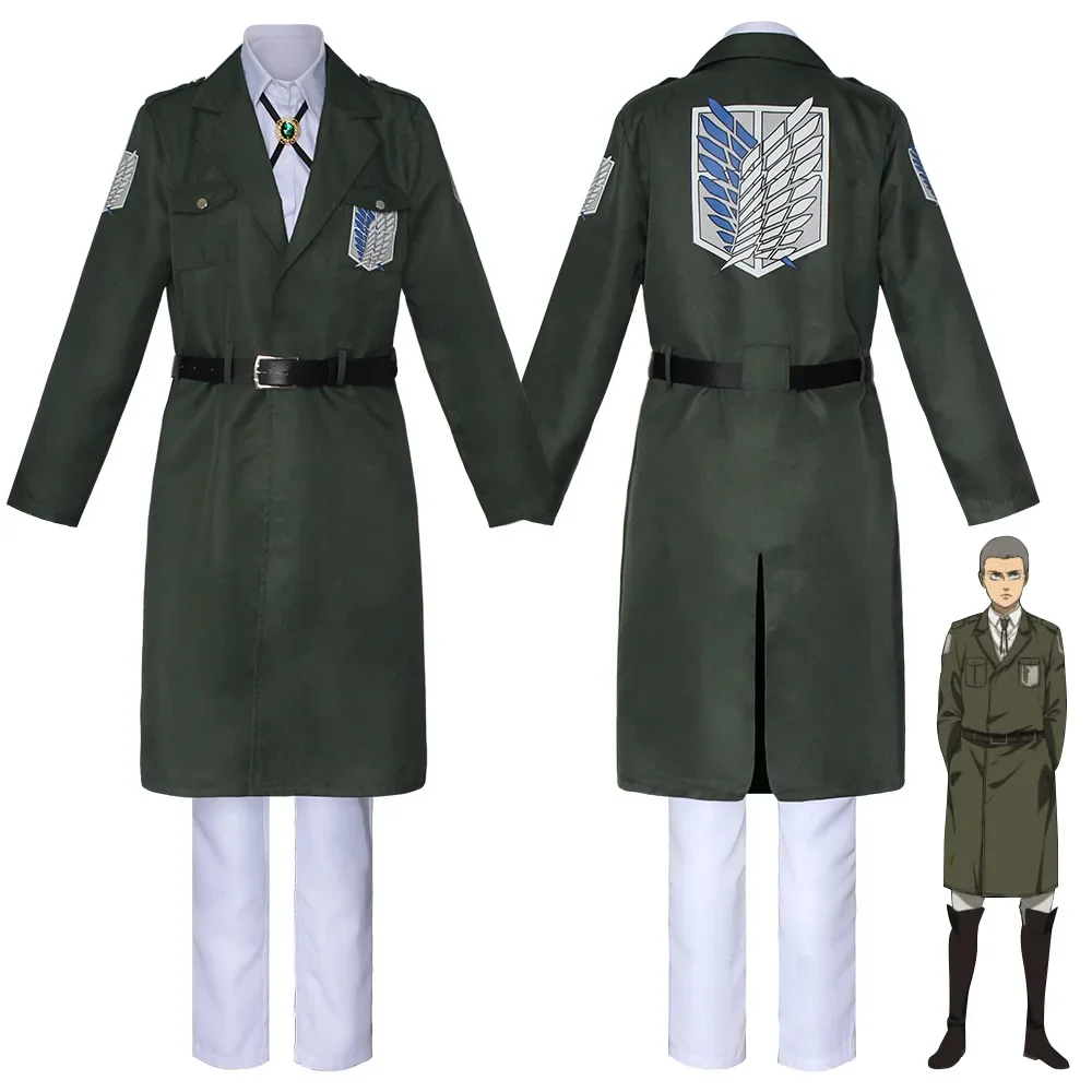 

Attack on Giant Cos Cloak Investigation Corps Uniform Same Military Green Coat Anime Costume Performance Costume Cos Costume