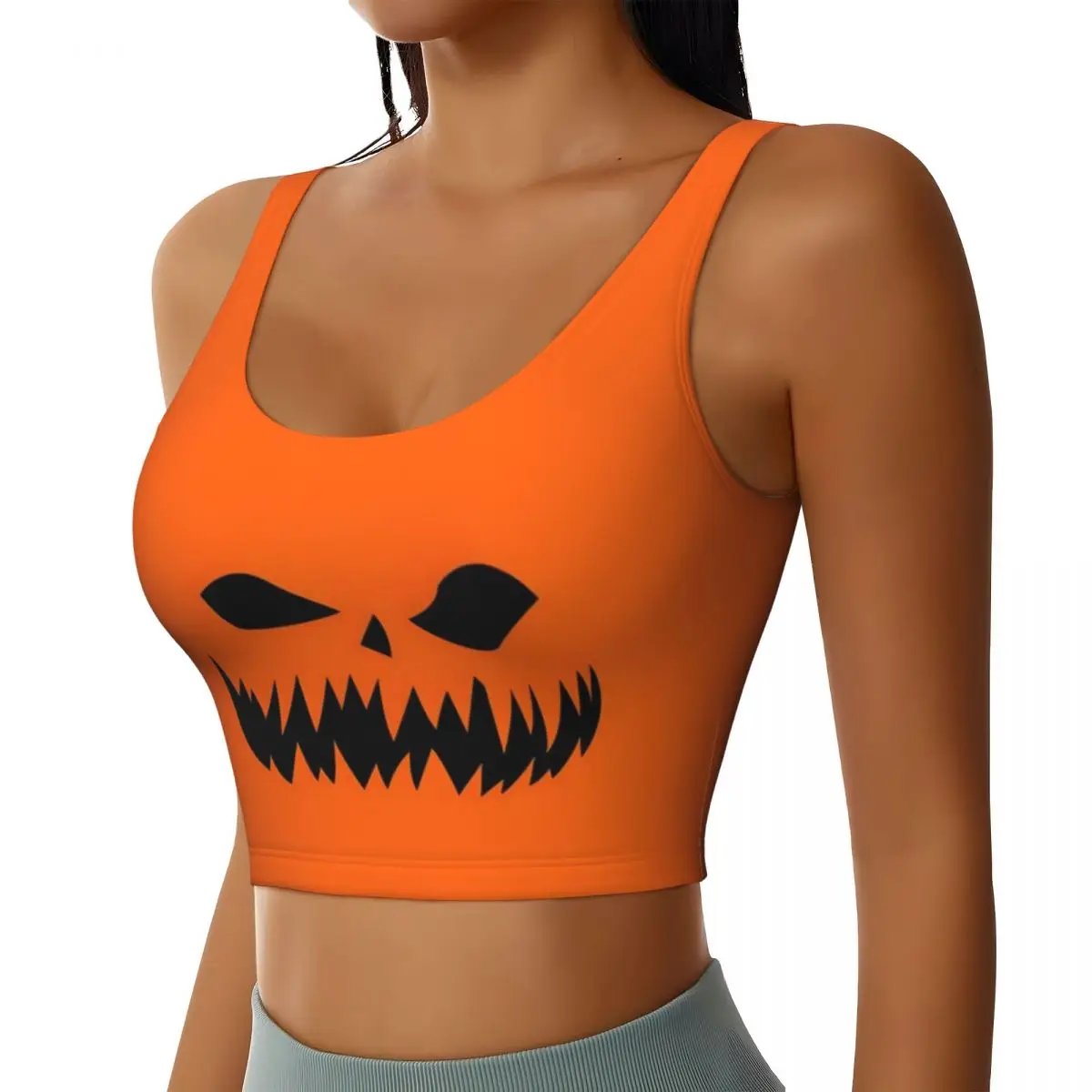 Custom Women's Halloween Sports Bra High Impact Gym Workout Yoga Crop Tank Tops