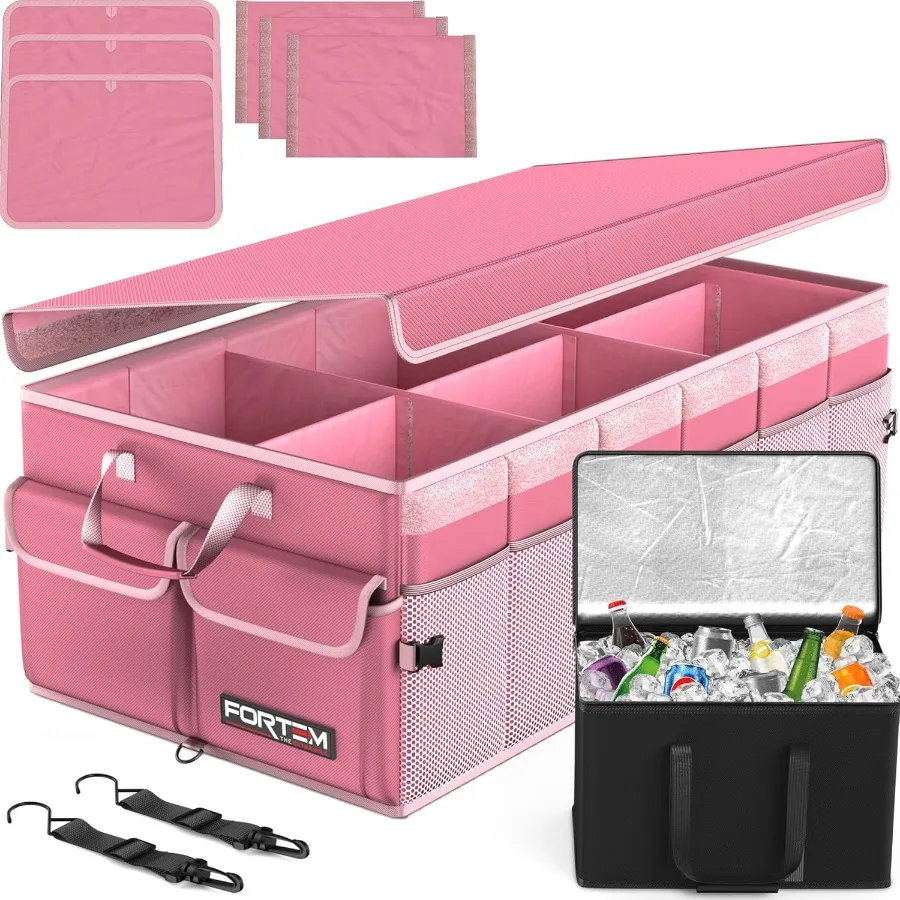 

Органайзер для багажника автомобиля с кулером, складной органайзер для внедорожника с несколькими отделениями, складное хранилище для автомобильных аксессуаров для женщин и мужчин