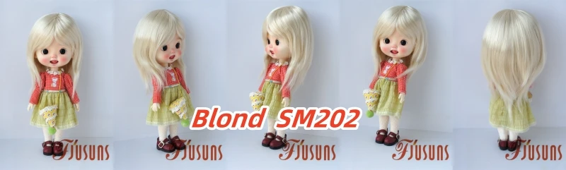 JD762 Natural curls Mid long doll wigs that can be tilted and self trimmed with bangs Full sizes Doll Accessories