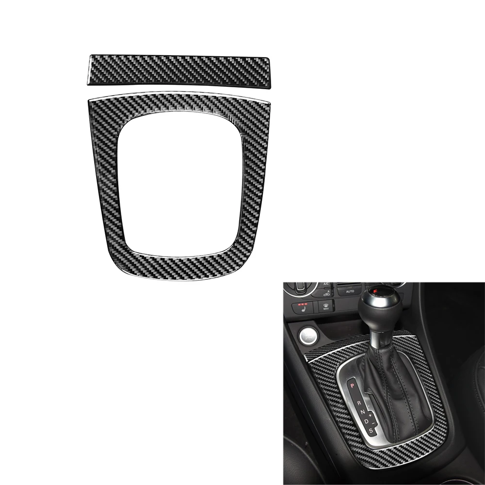 2Pcs Gear Shift Panel Decoration Cover Trim Sticker Decal for Audi Q3 2013 2014 2015 2016 2017 2018 Car Interior Accessories