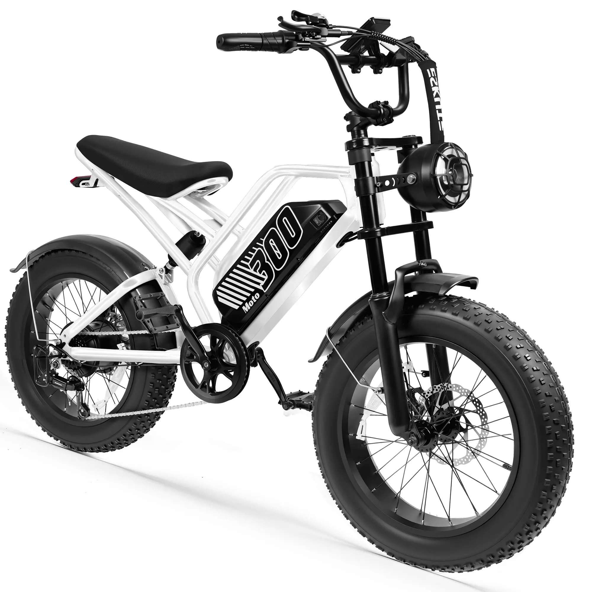 ESKUTE V300 Electric Dirt Bike, 20" Fat Tire E-Bike with 48V 20.8 Removable Battery, Off-Road Ebike Up to 30+MPH, 7-Speed Beach Snow Trail Mountain Commuter for Adult image 3