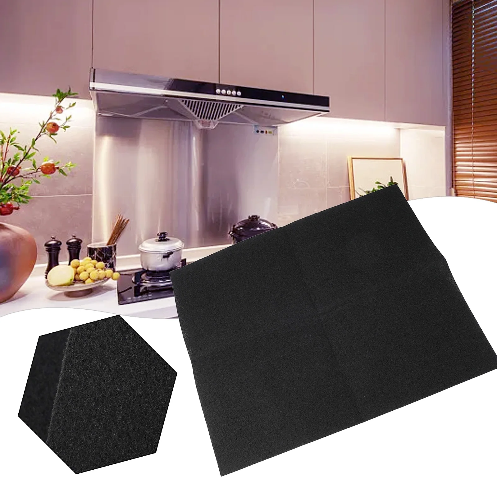 1pc Carbon Range Hood Filter 57X47cm 2mm Range Hood Carbon Filter Cotton Purifier Filter Fabric For Hoods Air Purifiers Accessor