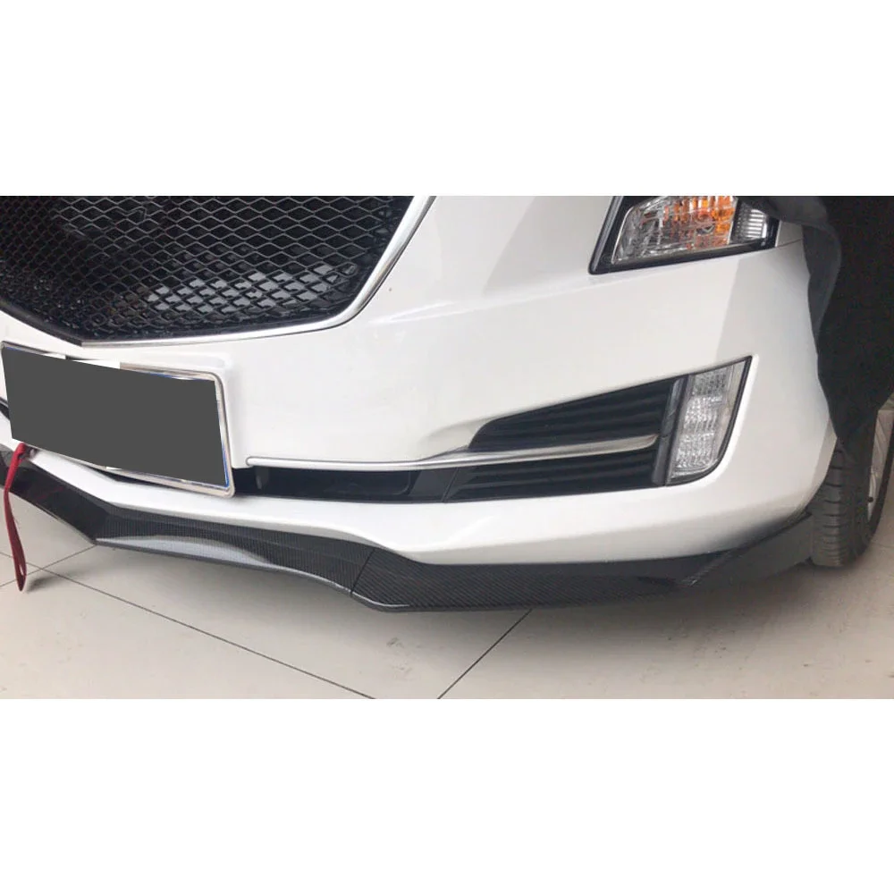 Carbon Fiber Front Bumper Lip Spoiler Apron for Cadillac ATS 2015-2018 3 PCS/Set Head Bumper Chin Shovel Guard Car Styling