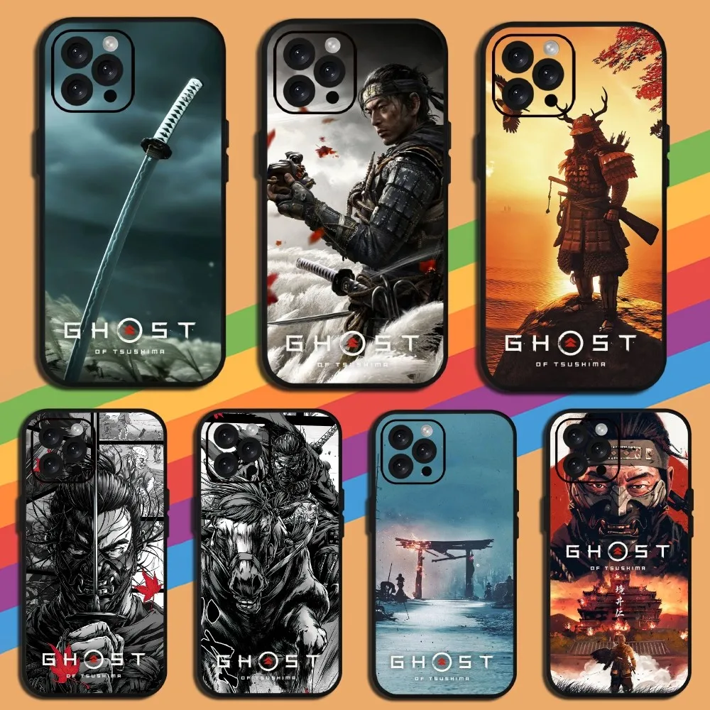 Game G-Ghost of Tsushima  Phone Case For iPhone Mini 11 12 13 14 15 Pro XS Max X Plus SE XR Shell