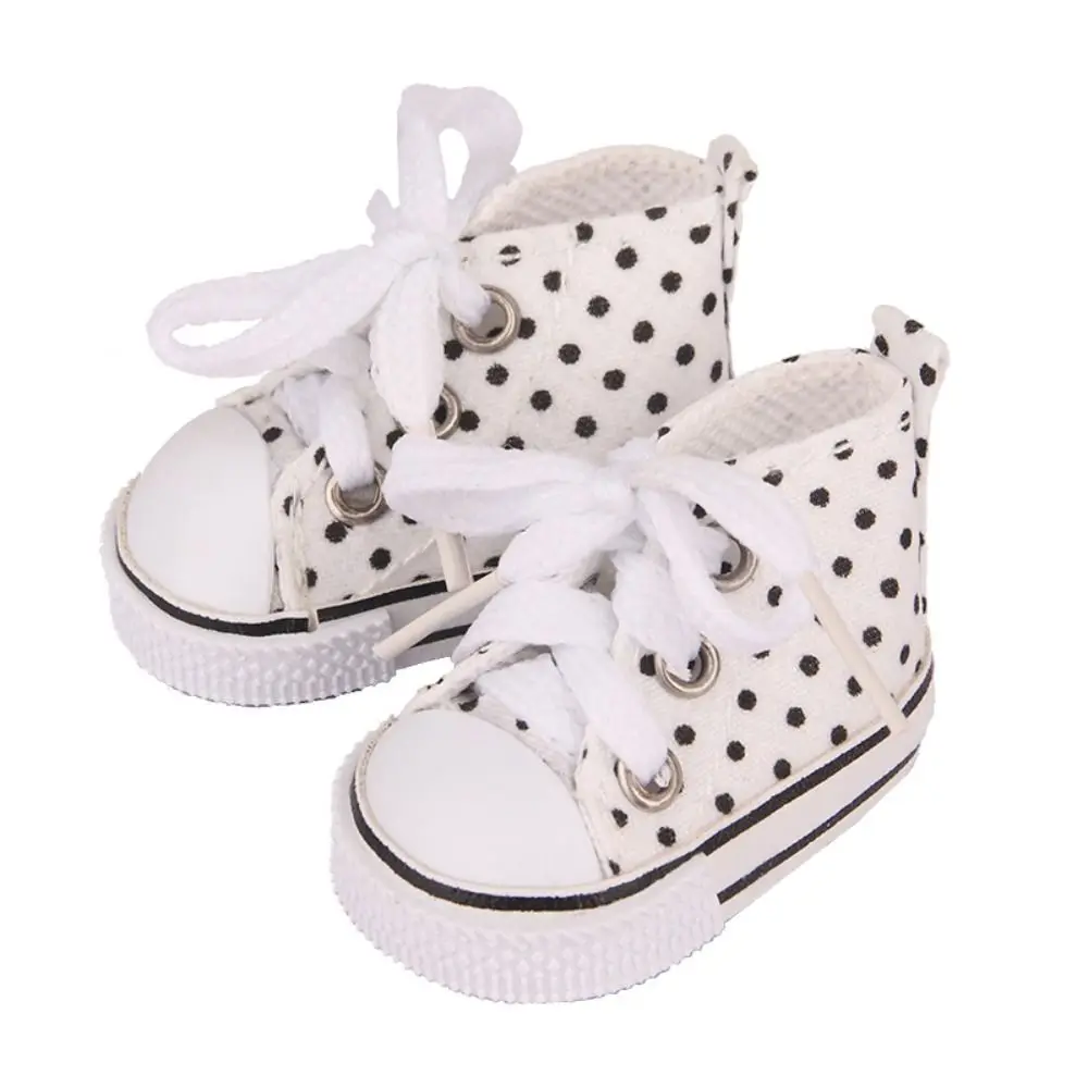 BJD Accessories Cute Doll Mini Canvas Shoes Kawaii Mini Doll Casual Canvas Shoes 5CM Colorful Doll Sneakers Girl Toy