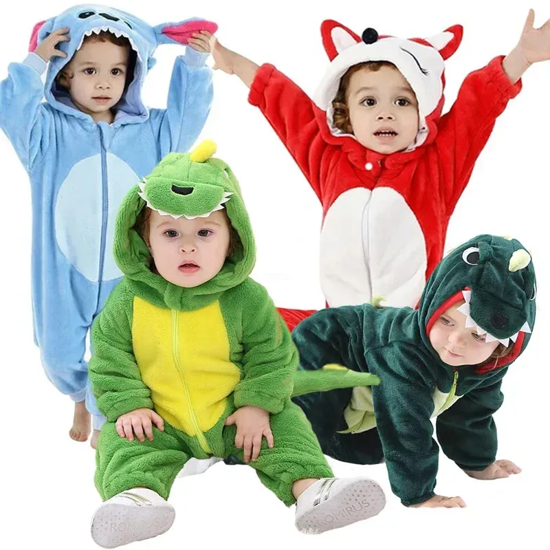 

Newborn Rompers Winter Bunting Onesie Cartoon Hooded Baby Animal Costume Infant Clothes Onesie Pajamas Halloween Dress Up Romper