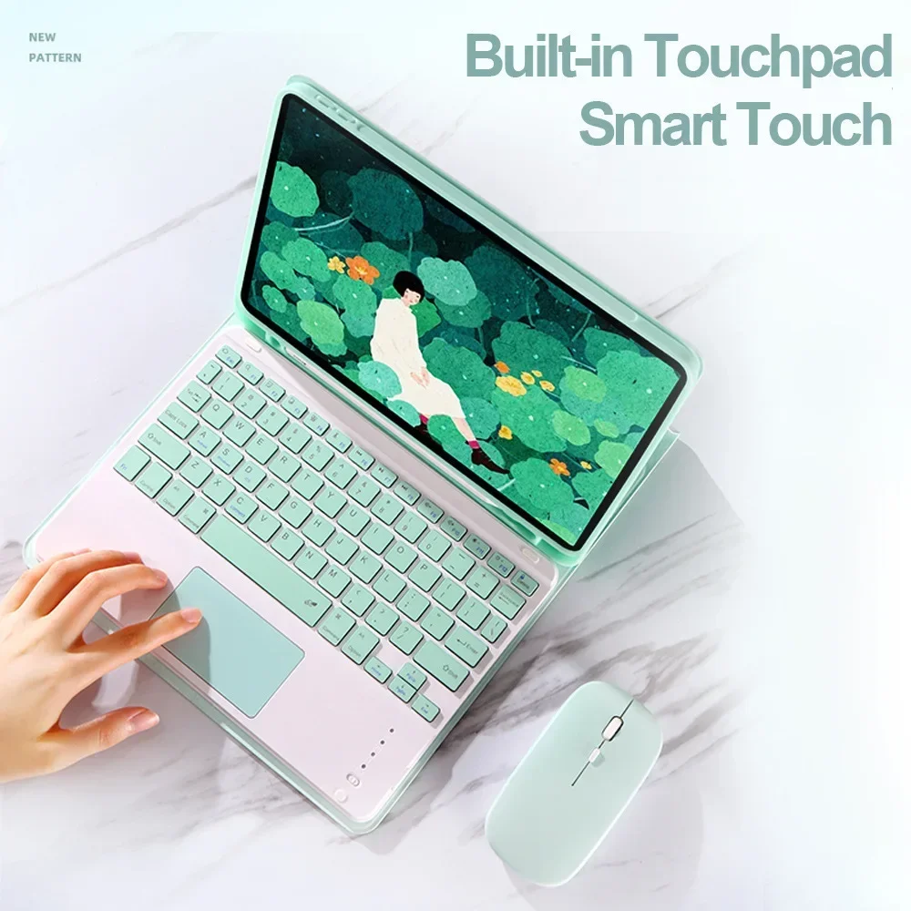 Keyboard Case for IPad 11 A16 10 Gen 10.9'' Air11 Air13 M2 M3,For Pro11 Pro13 Pro12.9 10.2 Air3 Pro10.5 Bluetooth Keyboard Funda