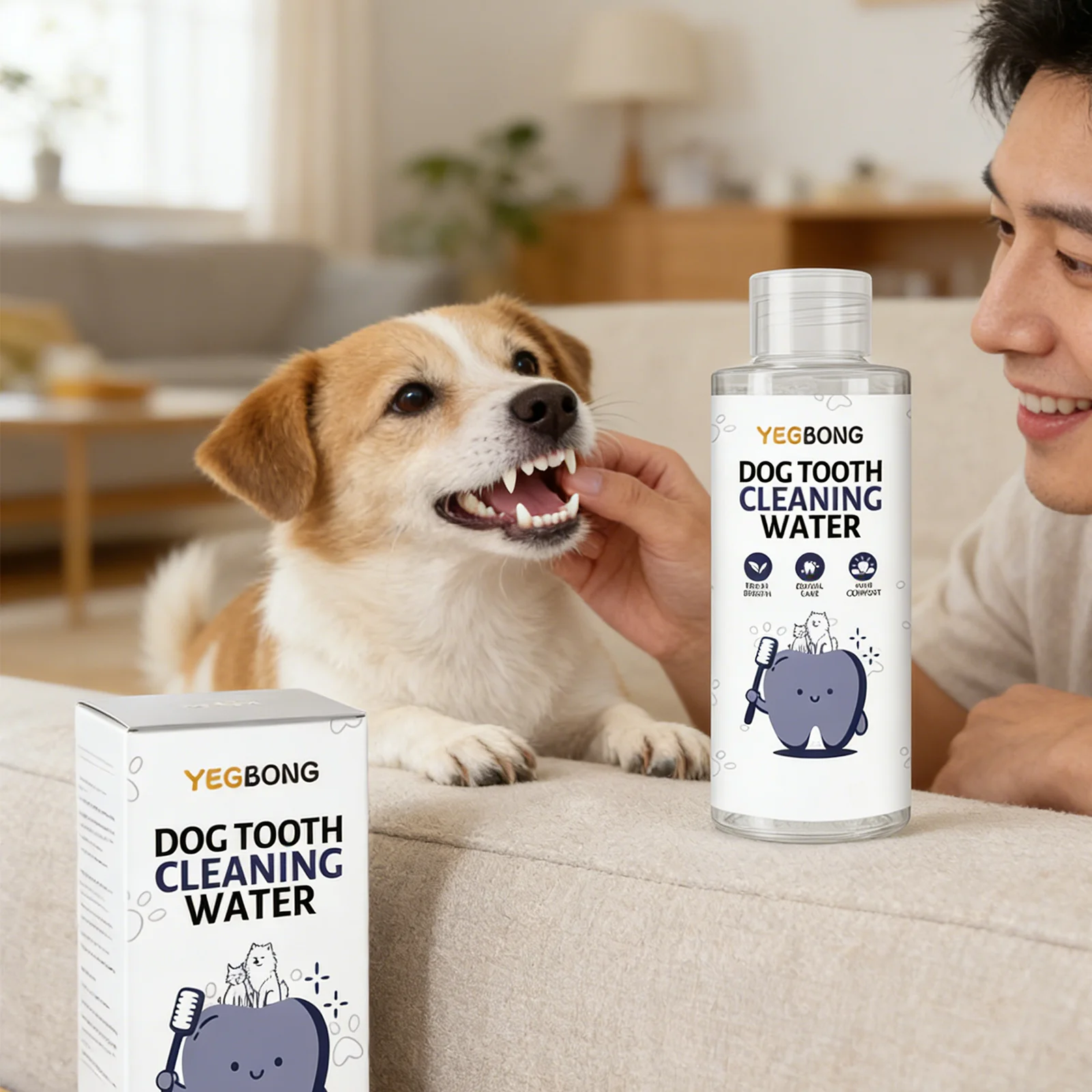 Dog Breath Freshener Water Additive Dental Care Advanced Tartar Control Formula Coconut Extract Fights Bad Breath Plaque