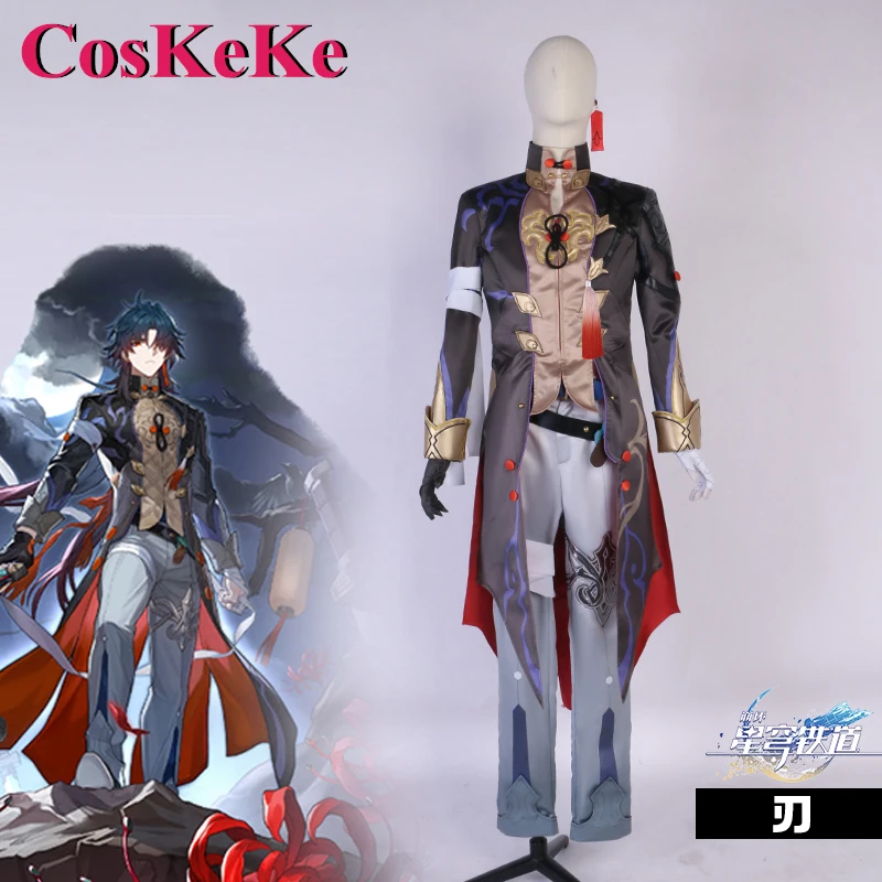 CosKeKe Blade Cosplay Anime Game Honkai: Star Rail Costume Fashion Combat Uniform Men Halloween Party Role Play Clothing S-XXL