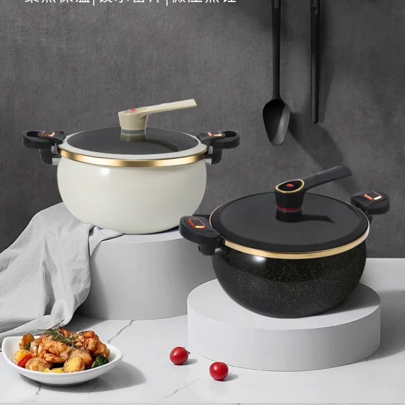 Ceramic enamel micro pressure pot, household multifunctional soup pot, large capacity stew pot, uncoated soup pot  for cooking