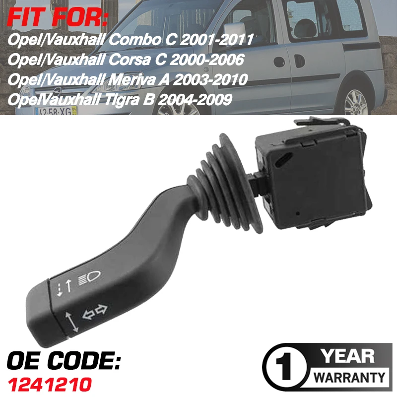 

1241210 For Opel Vauxhall Combo C 2001-2011 Corsa C 2000-2006 Meriva A 2003-2010 Tigra B 2004-2009 1x Car Headlight Stalk Switch