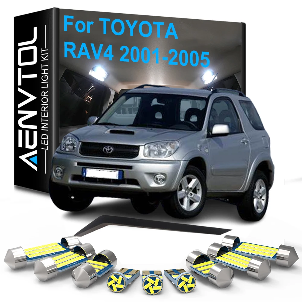 8pcs Car LED Interior Lights Canbus For Toyota RAV4 2001 2002 2003 2004 2005 Auto Dome Reading Trunk License Plate Lamp No Error