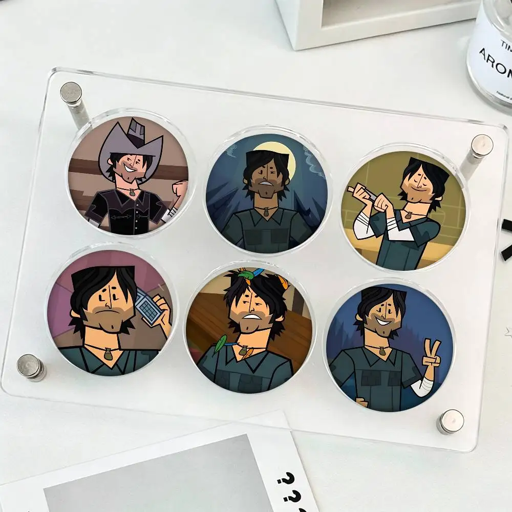 1pc Chris Total Drama Island Td Mclean Cartoon Style Badge Brooches On Backpack Decoration Round Enamel Pins For Accessorys