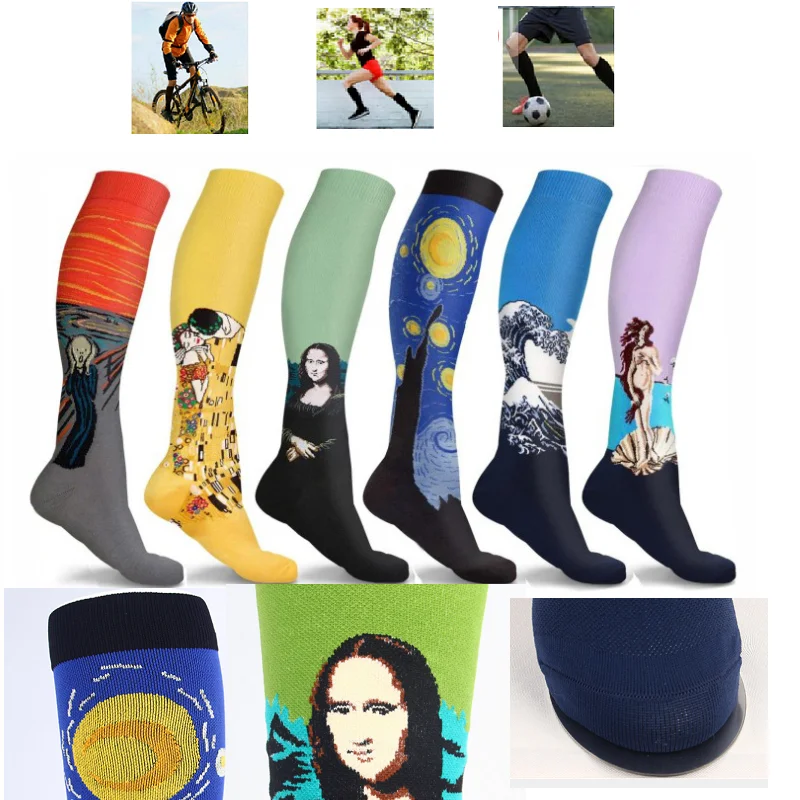 

Art Compression Socks Running Cycling Outdoor Natural Hiking Sport Socks Anti Fatigue Pain Relief Medical Stockings