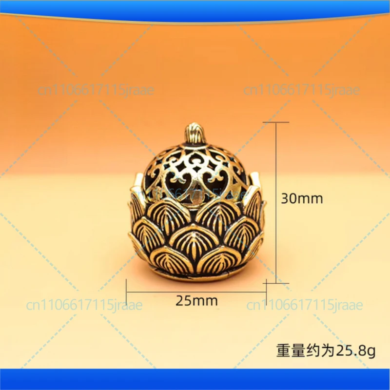 Mini Copper Lotus Incense Burner Creative Outdoor Temple Decoration Car Mounted Portable Wealth Attracting Ornament