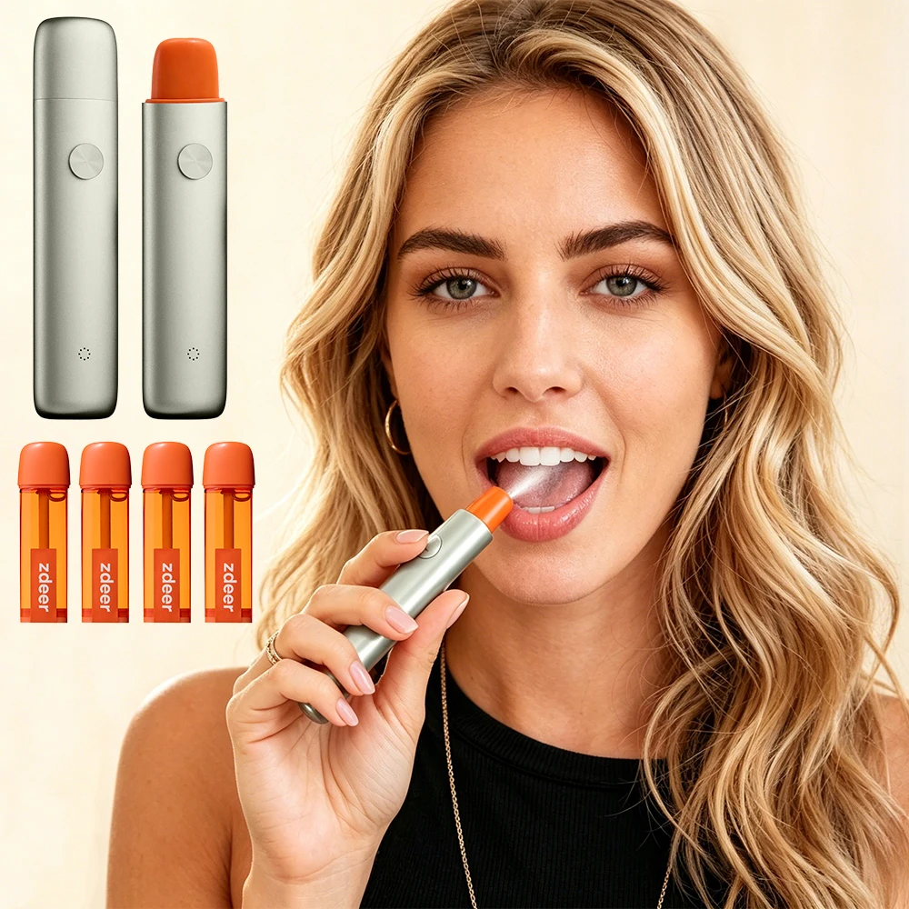 

1Set Electric Cool Breath Spray,Probiotic Mouth Spray for Fresh Breath & Dry Mouth, 7 Flavor Cartridges for Travel Dating Office