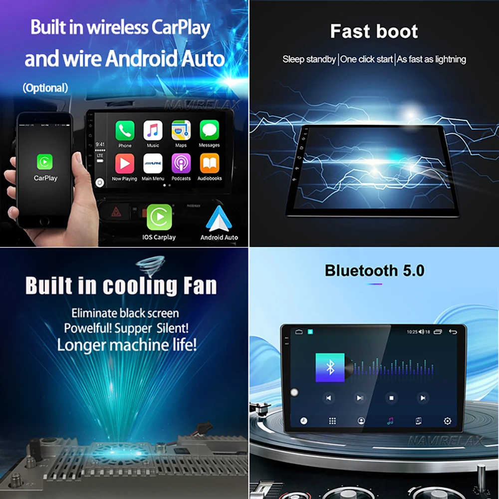 Android 14 Wireless Carplay&Auto WIFI+4G For Ford Transit 2015 2016 2017 2018 Car Radio Multimedia Video Player Stereo 2din  GPS